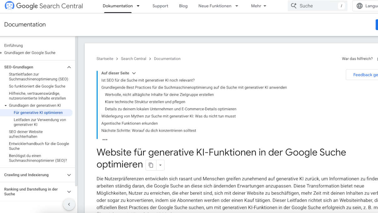 Google KI SEO: neuer Google-Leitfaden veröffentlicht